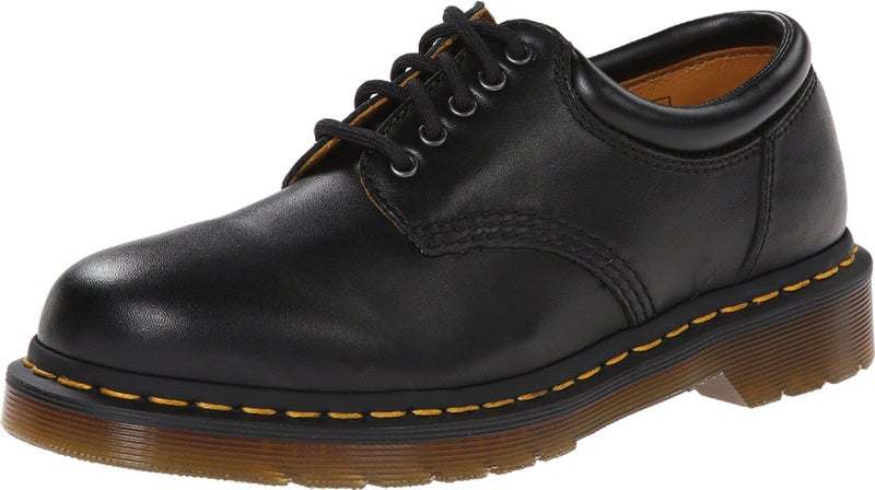 Dr. Martens 8053 5 Eye Padded Collar Shoe, Black Nappa, 15 Womens/14 Mens